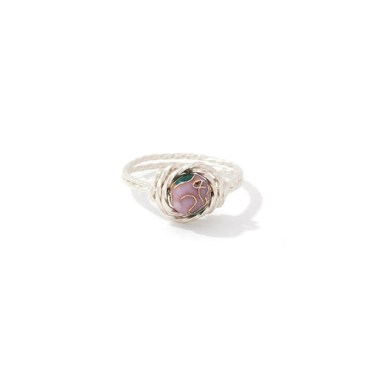 Cloisonne Ring Sterling Silver