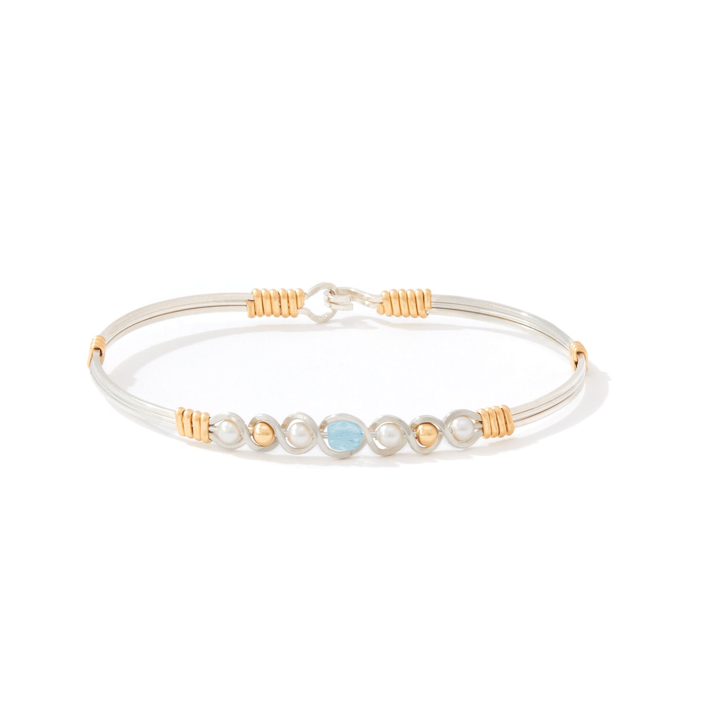 Divine Plan Bracelet in Silver with 14K Gold Artist Wire Wraps