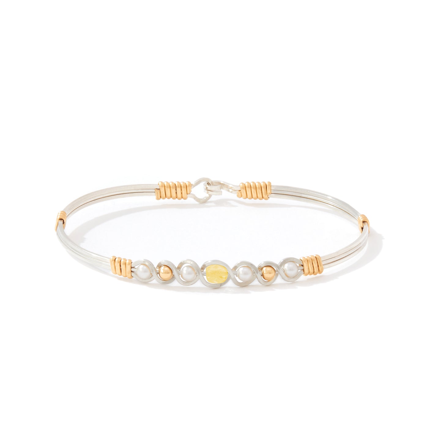 Divine Plan Bracelet in Silver with 14K Gold Artist Wire Wraps