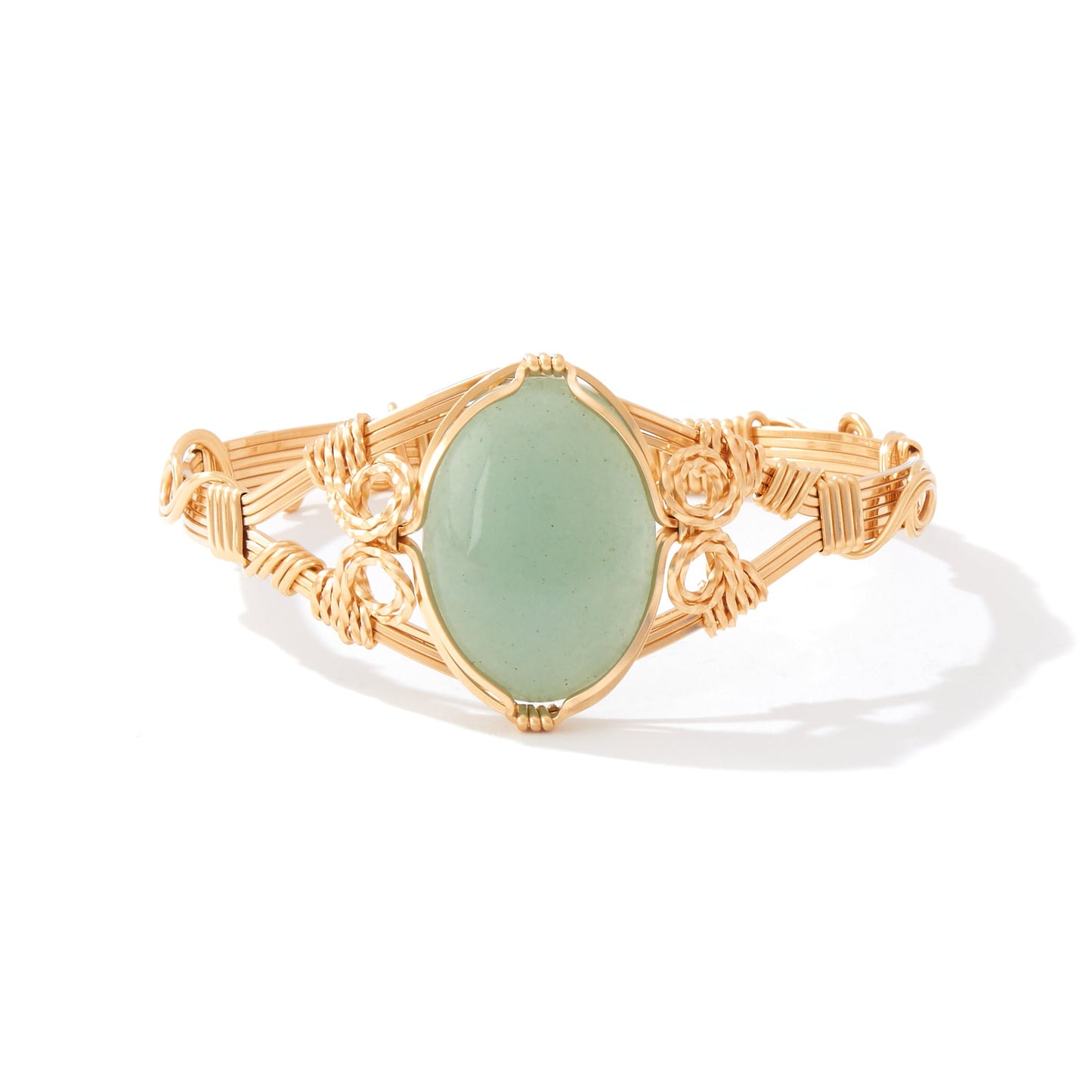 Semi-Precious Cabochon Bracelet 14K Gold Artist Wraps