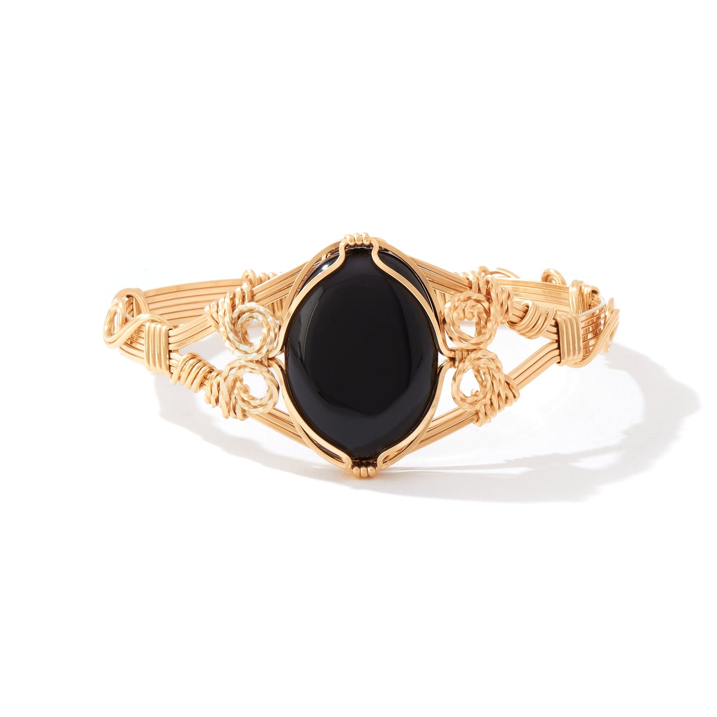 Semi-Precious Cabochon Bracelet 14K Gold Artist Wraps