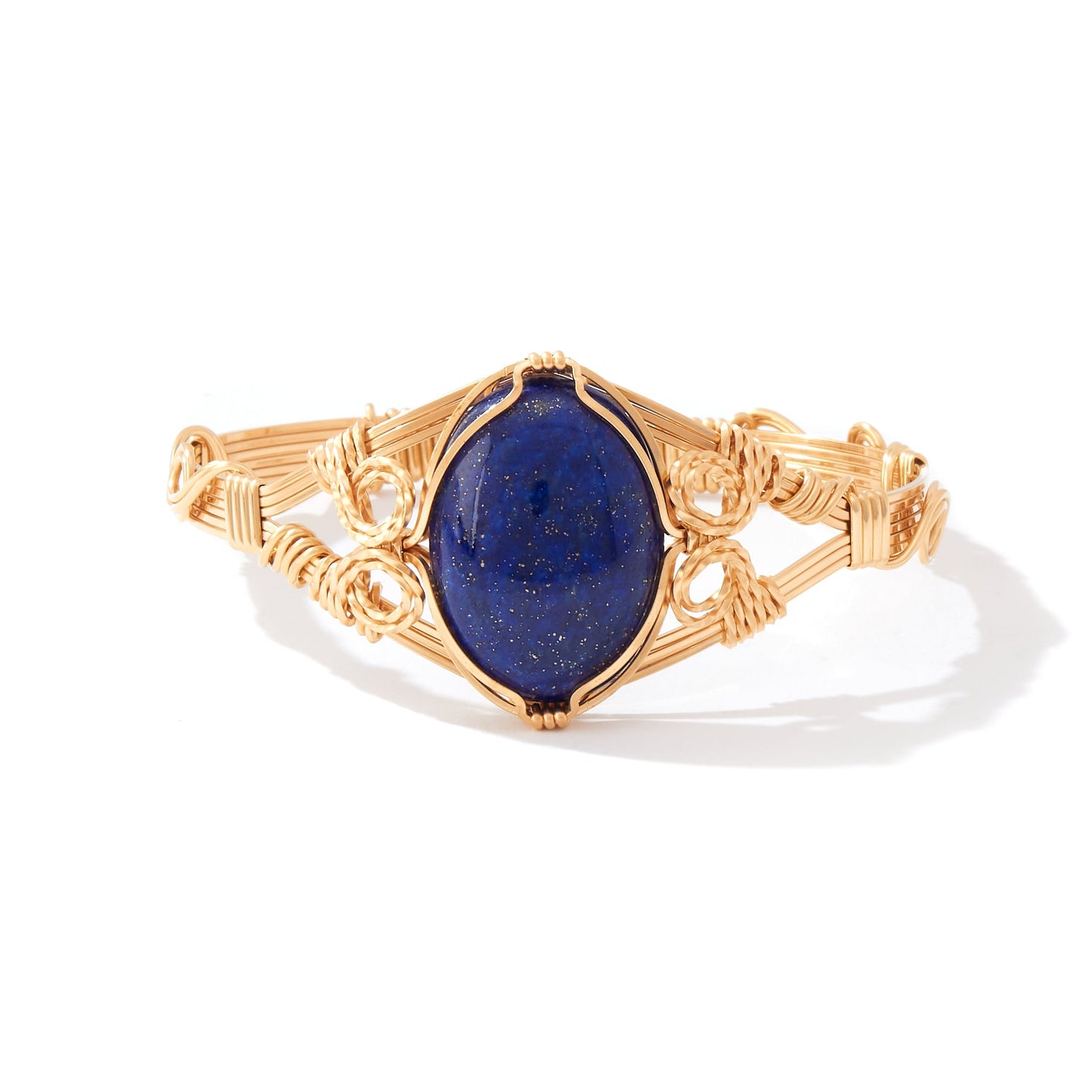Semi-Precious Cabochon Bracelet 14K Gold Artist Wraps