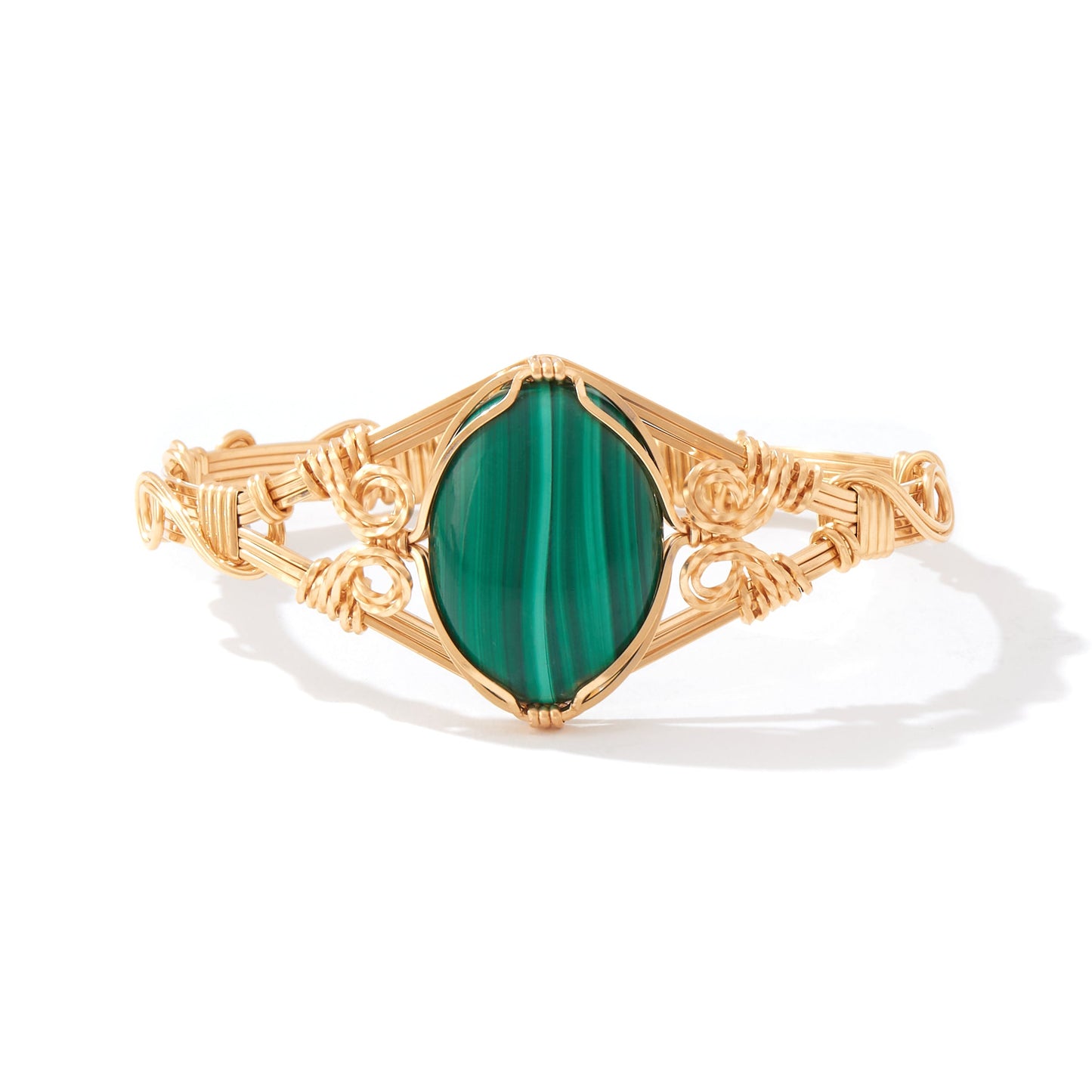 Semi-Precious Cabochon Bracelet 14K Gold Artist Wraps