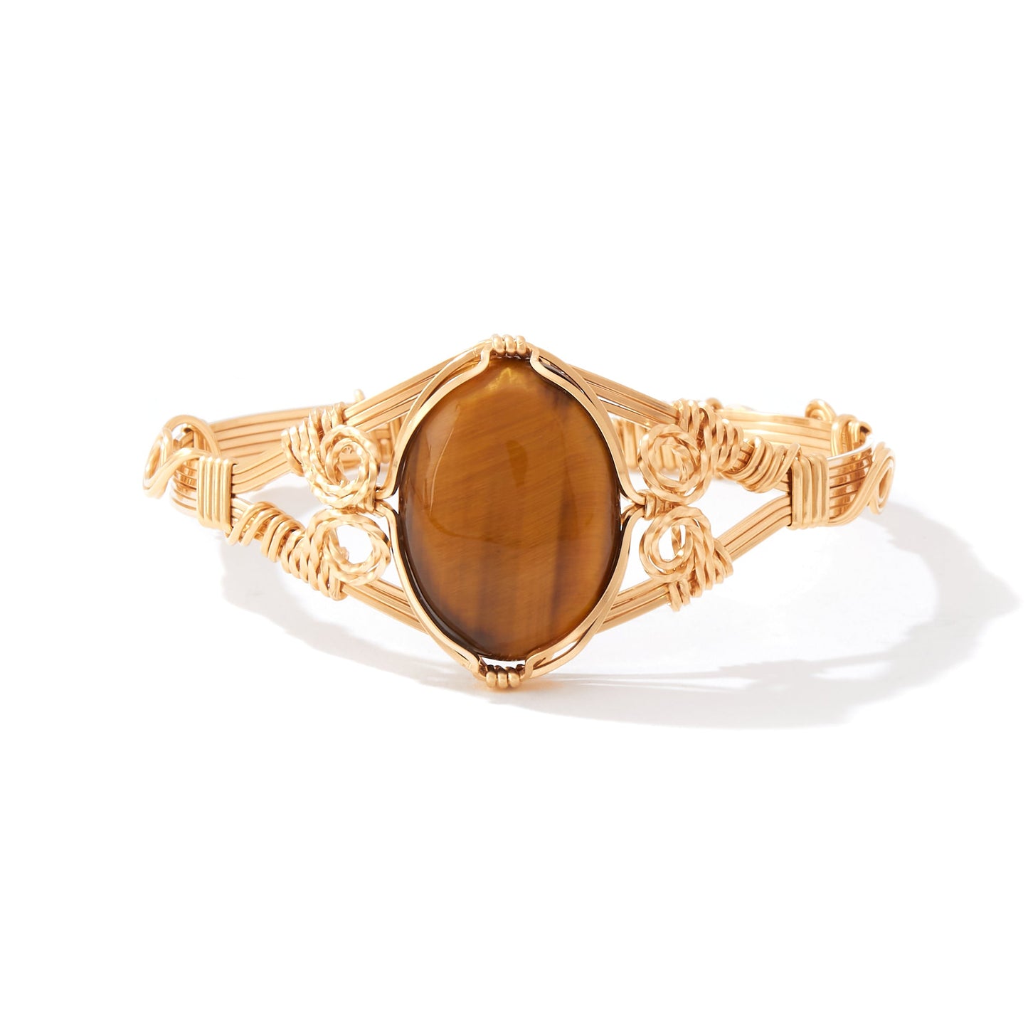 Semi-Precious Cabochon Bracelet 14K Gold Artist Wraps