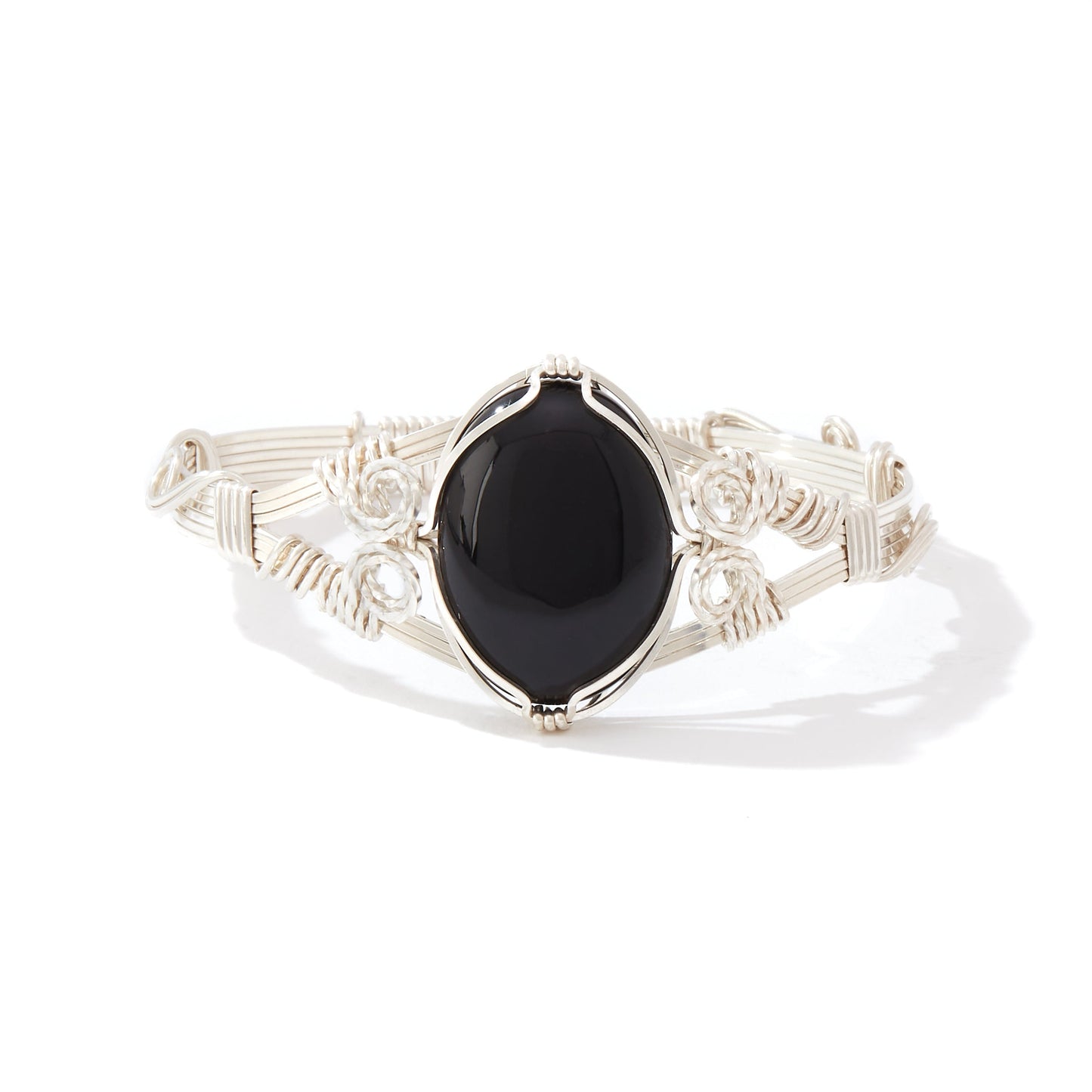 Semi-Precious Cabochon Bracelet Sterling Silver