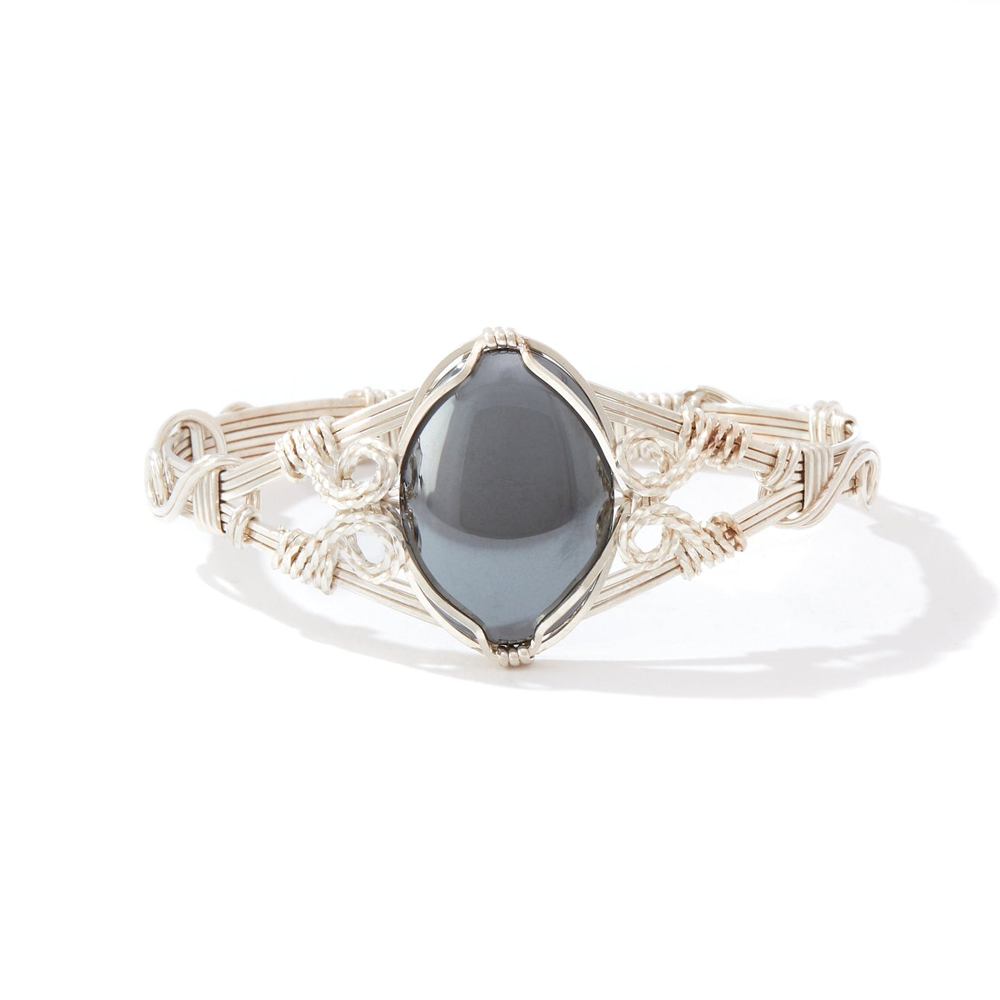 Semi-Precious Cabochon Bracelet Sterling Silver