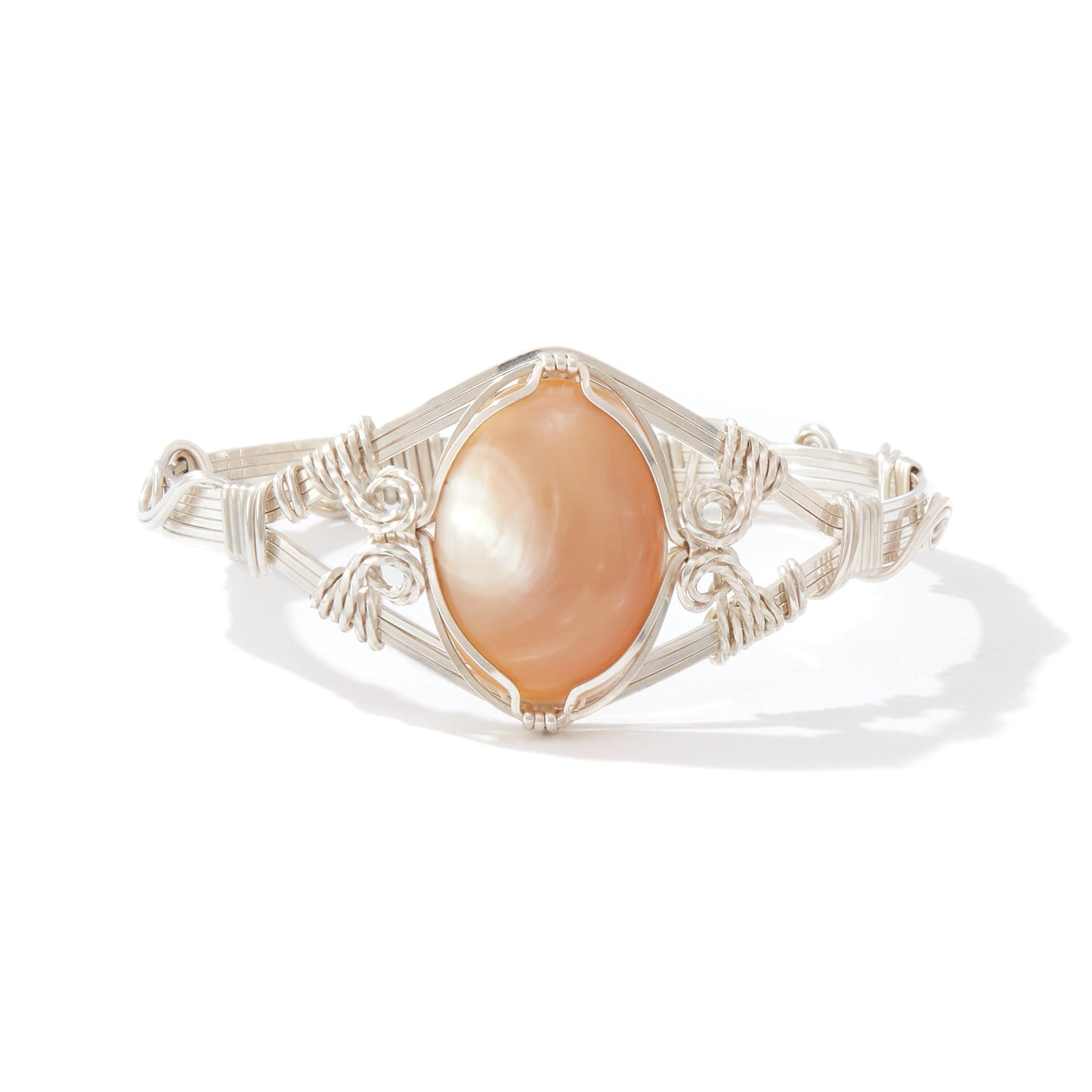 Semi-Precious Cabochon Bracelet Sterling Silver