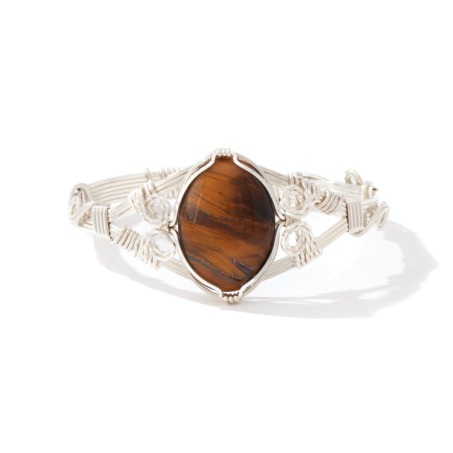 Semi-Precious Cabochon Bracelet Sterling Silver