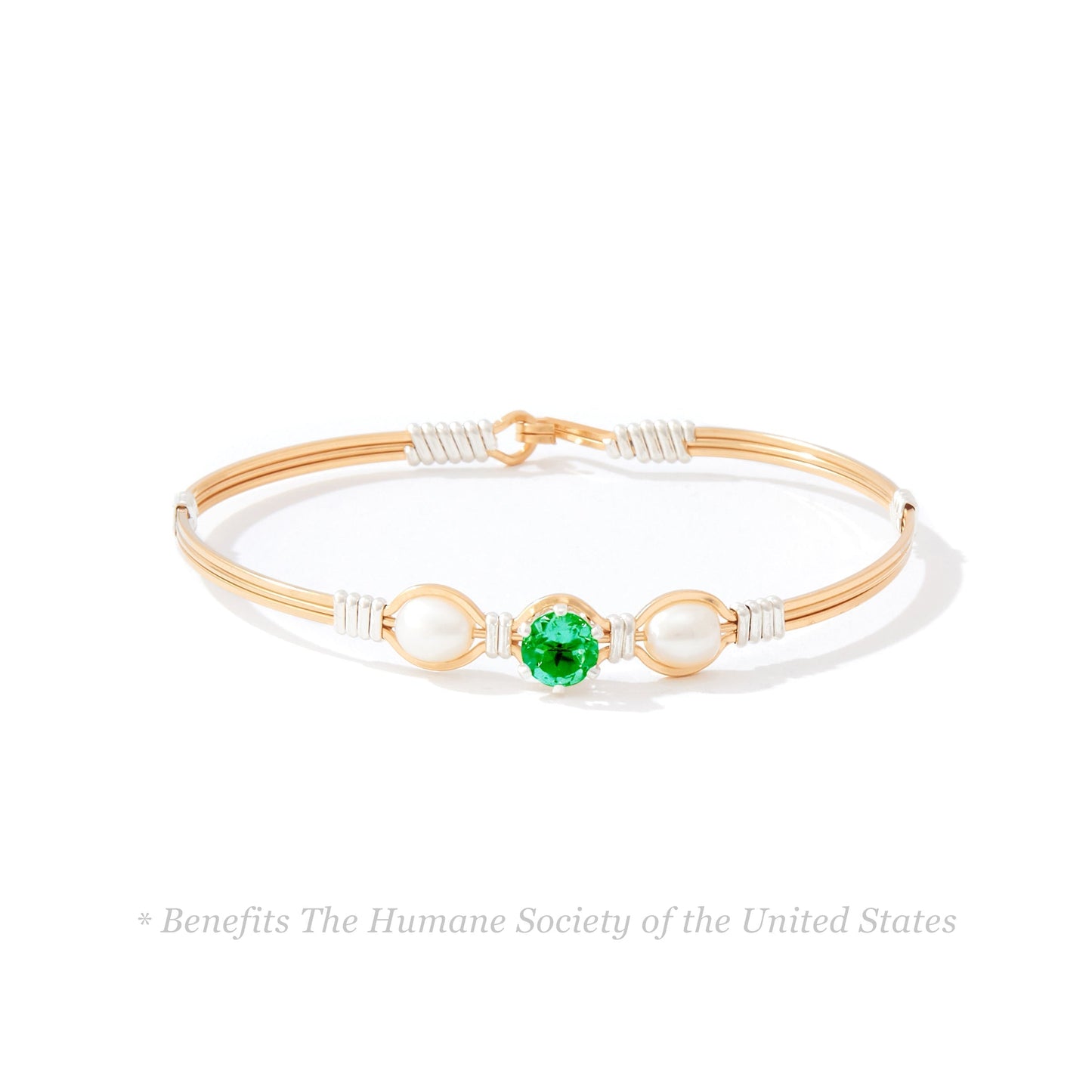 Puppy Love Bracelet in 14K Gold Artist Wire with Sterling Silver Wraps