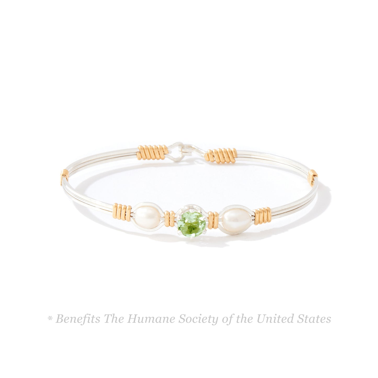 Puppy Love Bracelet in Sterling Silver with 14k Gold Artist Wire Wraps