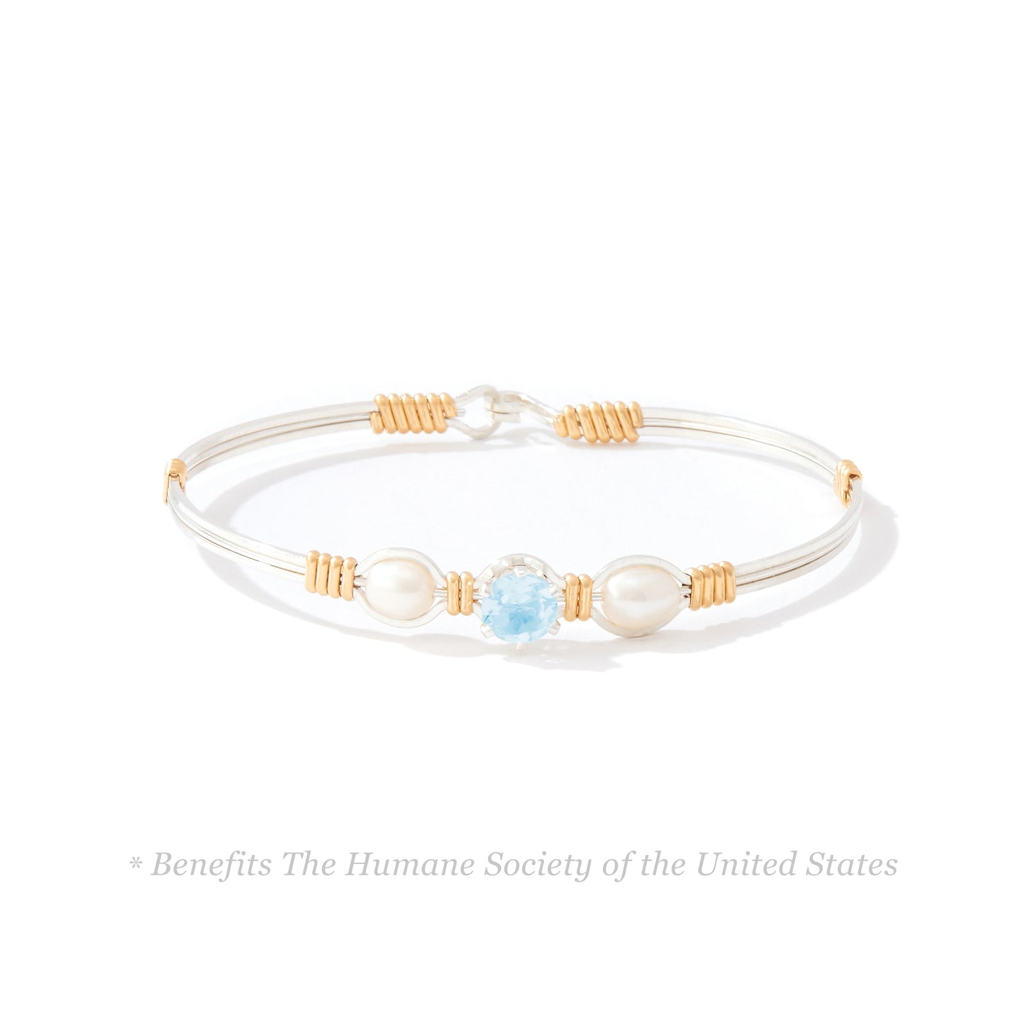 Puppy Love Bracelet in Sterling Silver with 14k Gold Artist Wire Wraps