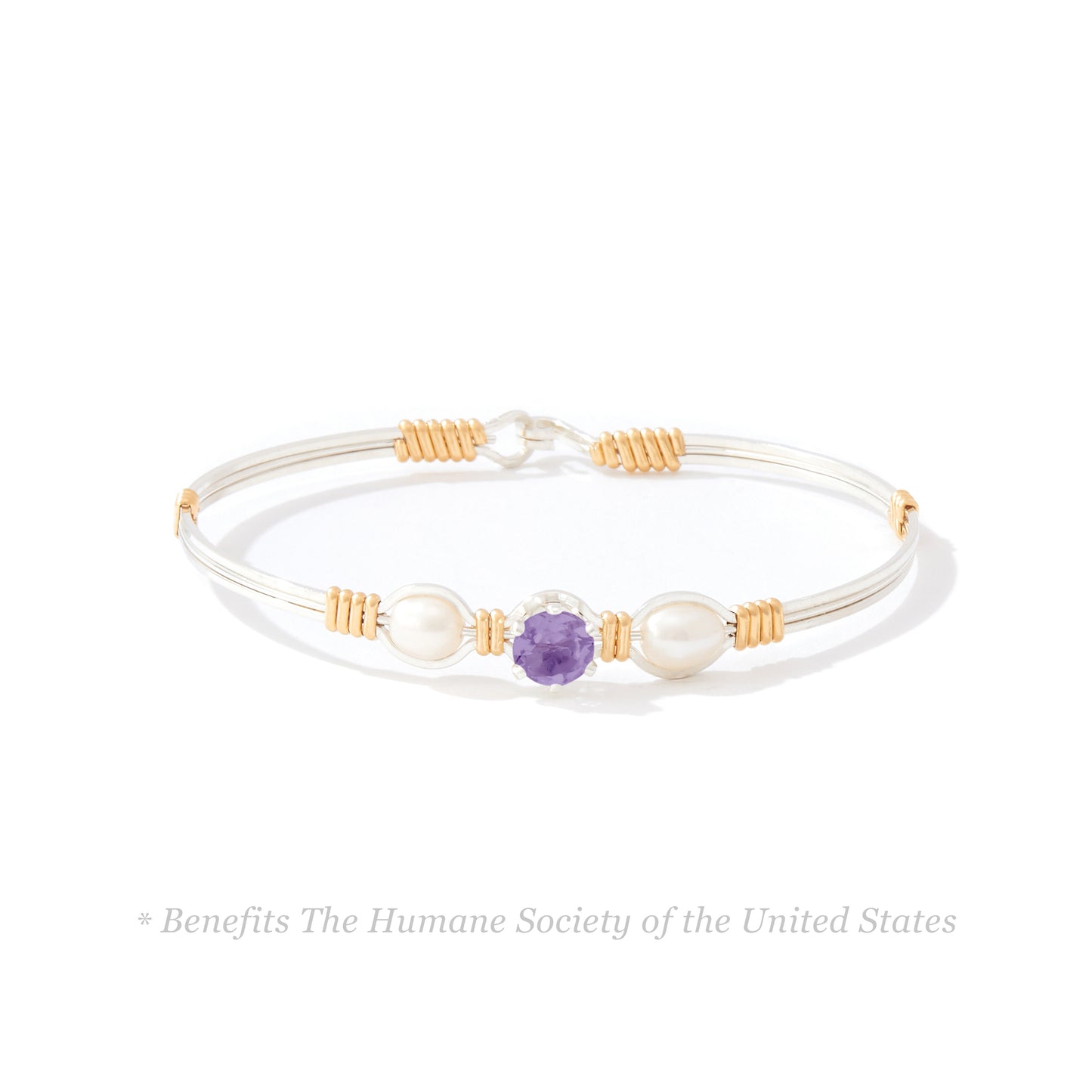 Puppy Love Bracelet in Sterling Silver with 14k Gold Artist Wire Wraps