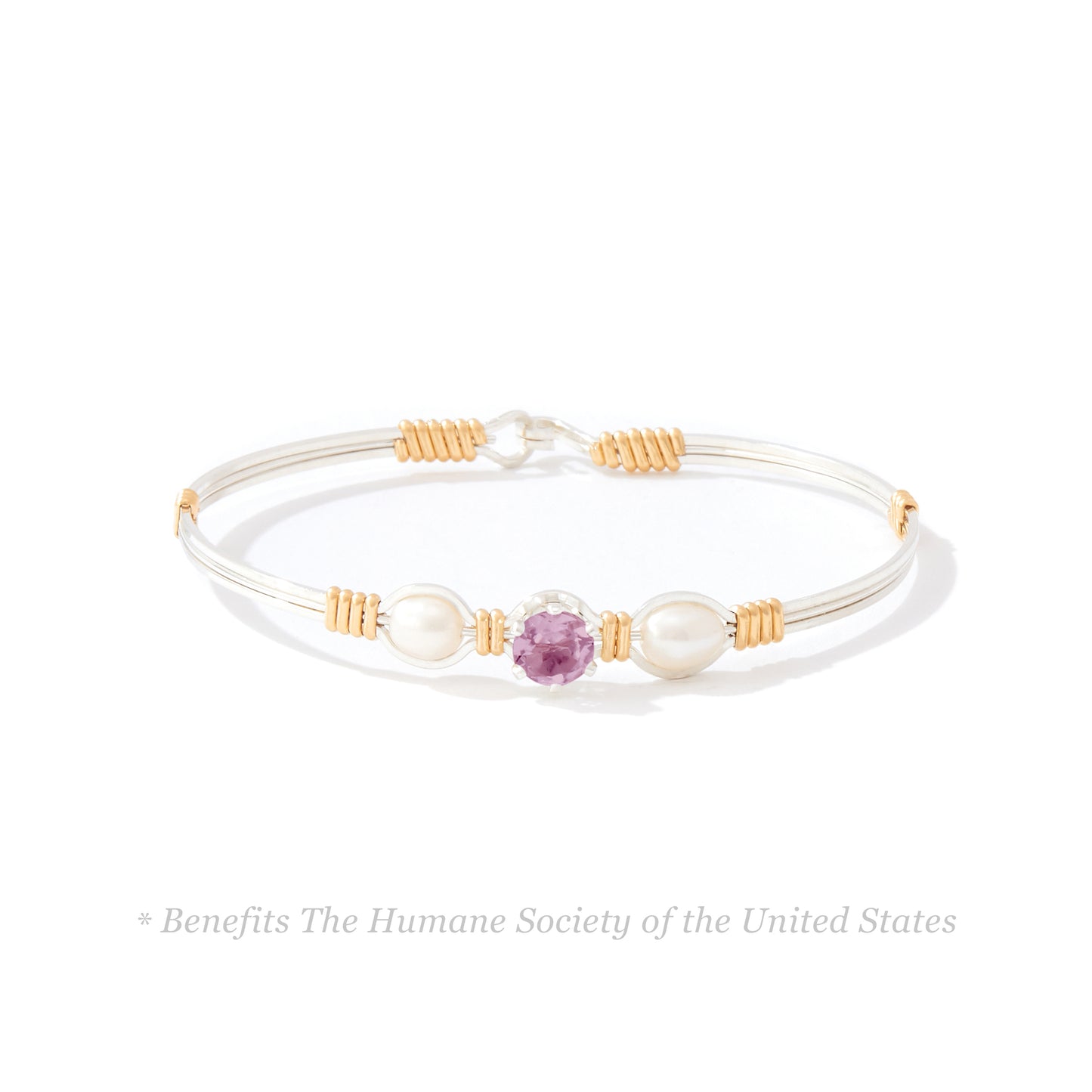 Puppy Love Bracelet in Sterling Silver with 14k Gold Artist Wire Wraps