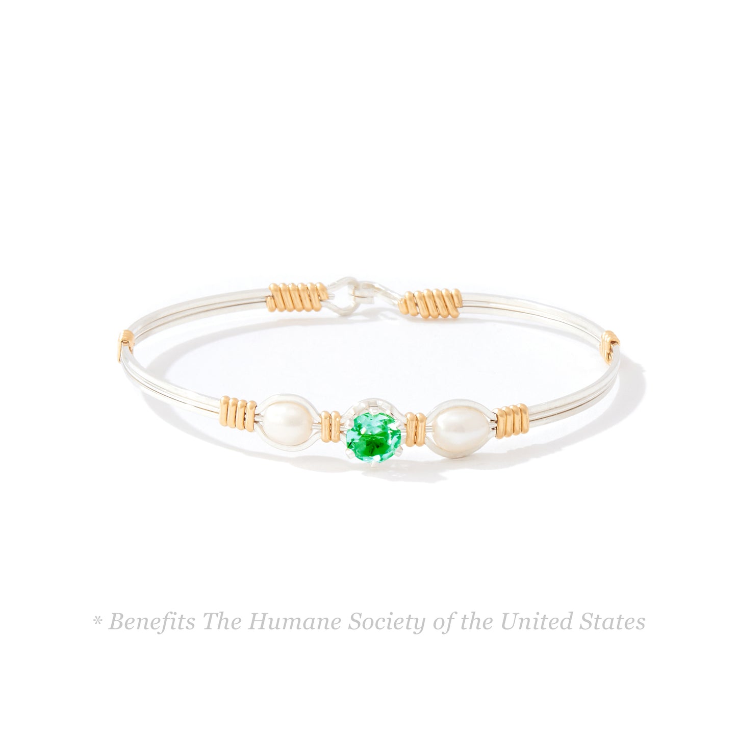 Puppy Love Bracelet in Sterling Silver with 14k Gold Artist Wire Wraps