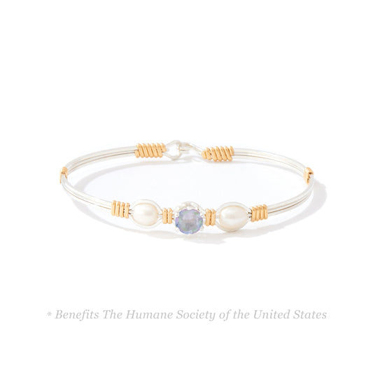 Puppy Love Bracelet in Sterling Silver with 14k Gold Artist Wire Wraps