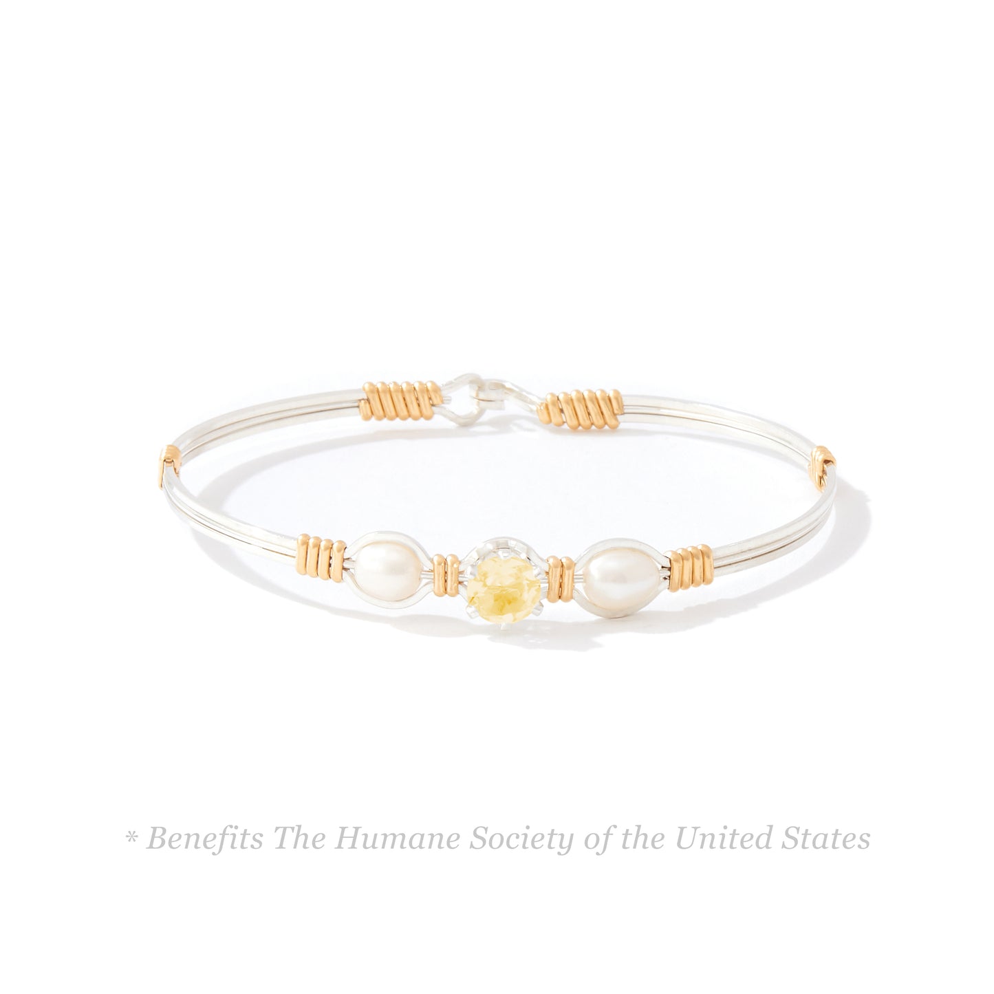 Puppy Love Bracelet in Sterling Silver with 14k Gold Artist Wire Wraps