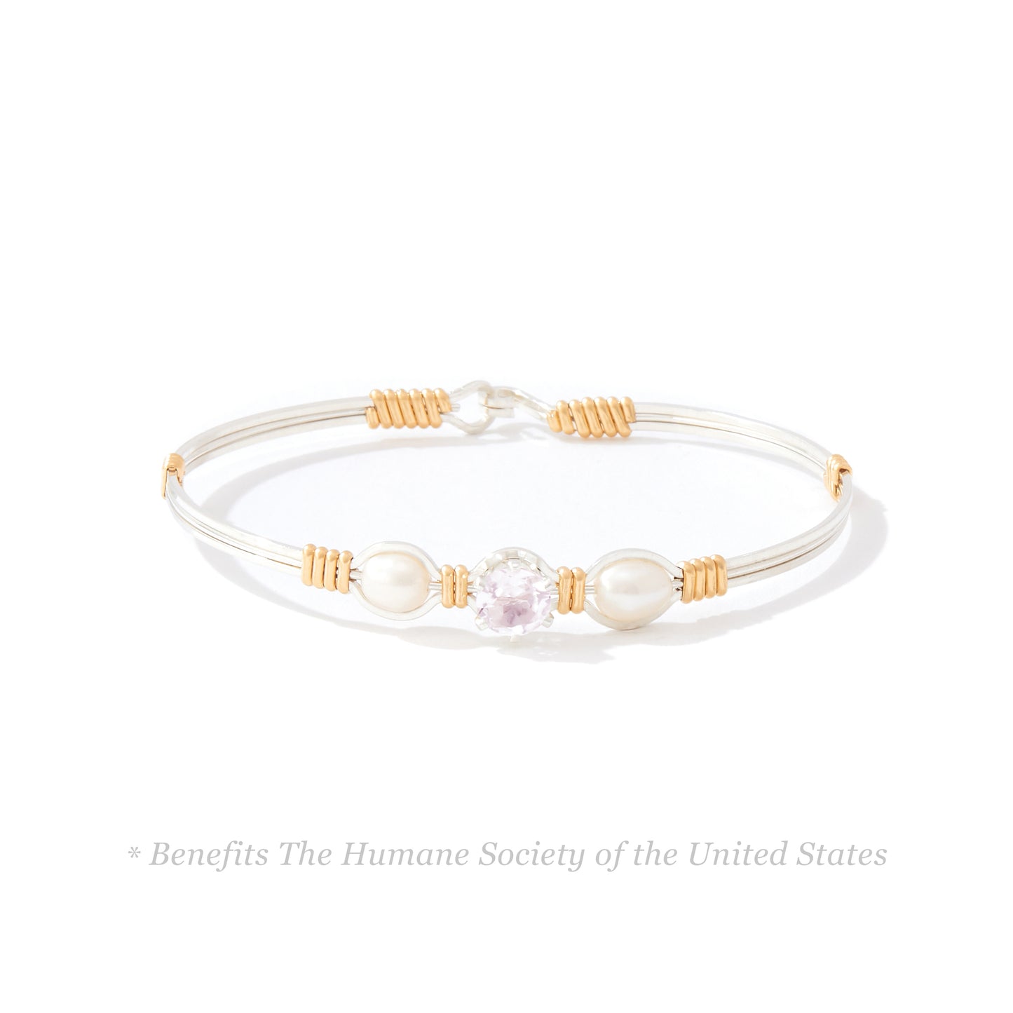 Puppy Love Bracelet in Sterling Silver with 14k Gold Artist Wire Wraps
