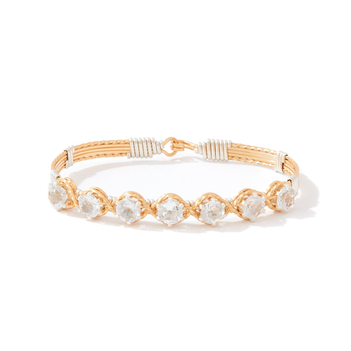 Dawn Bracelet in 14K Gold Artist Wire with Silver Wraps