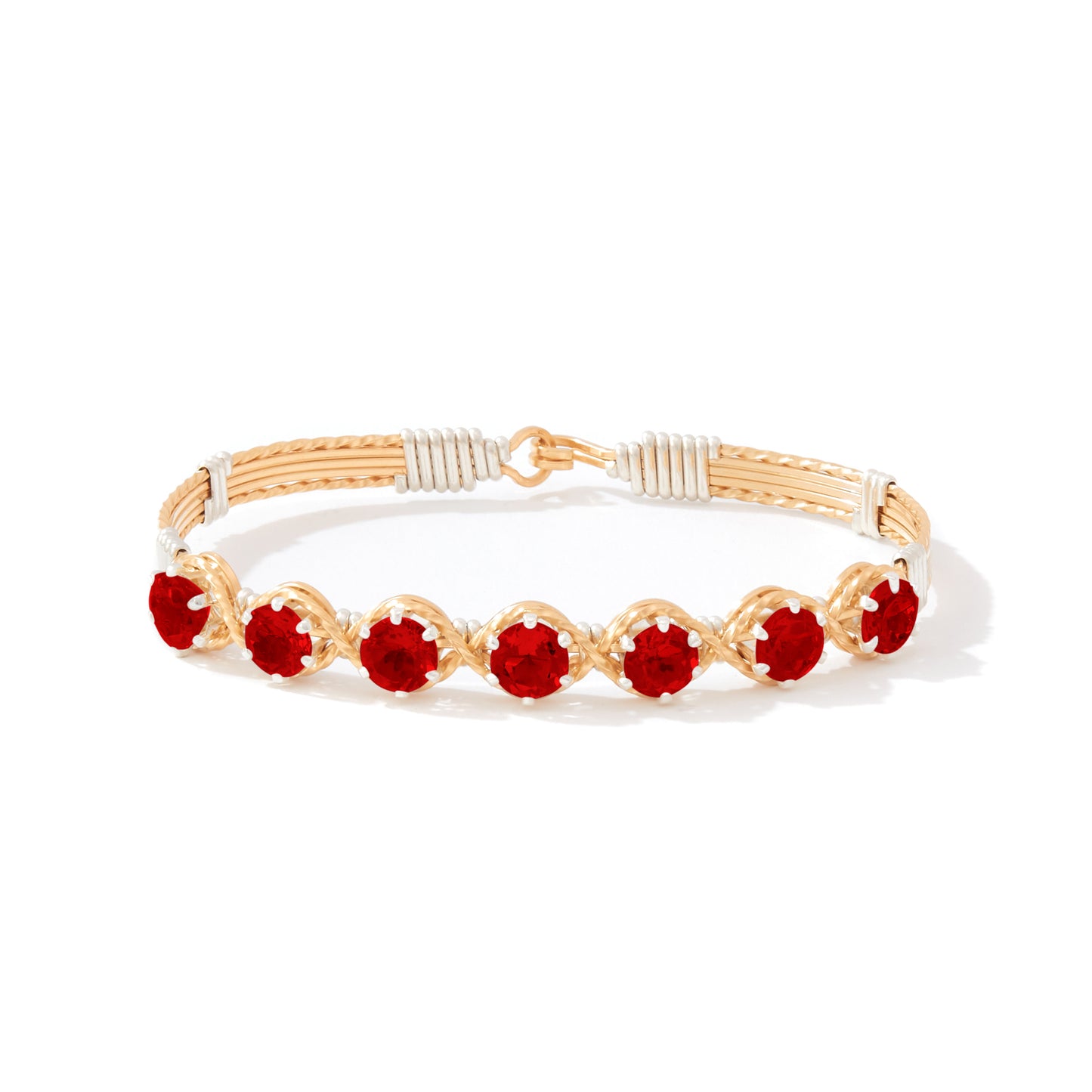 Dawn Bracelet in 14K Gold Artist Wire with Silver Wraps