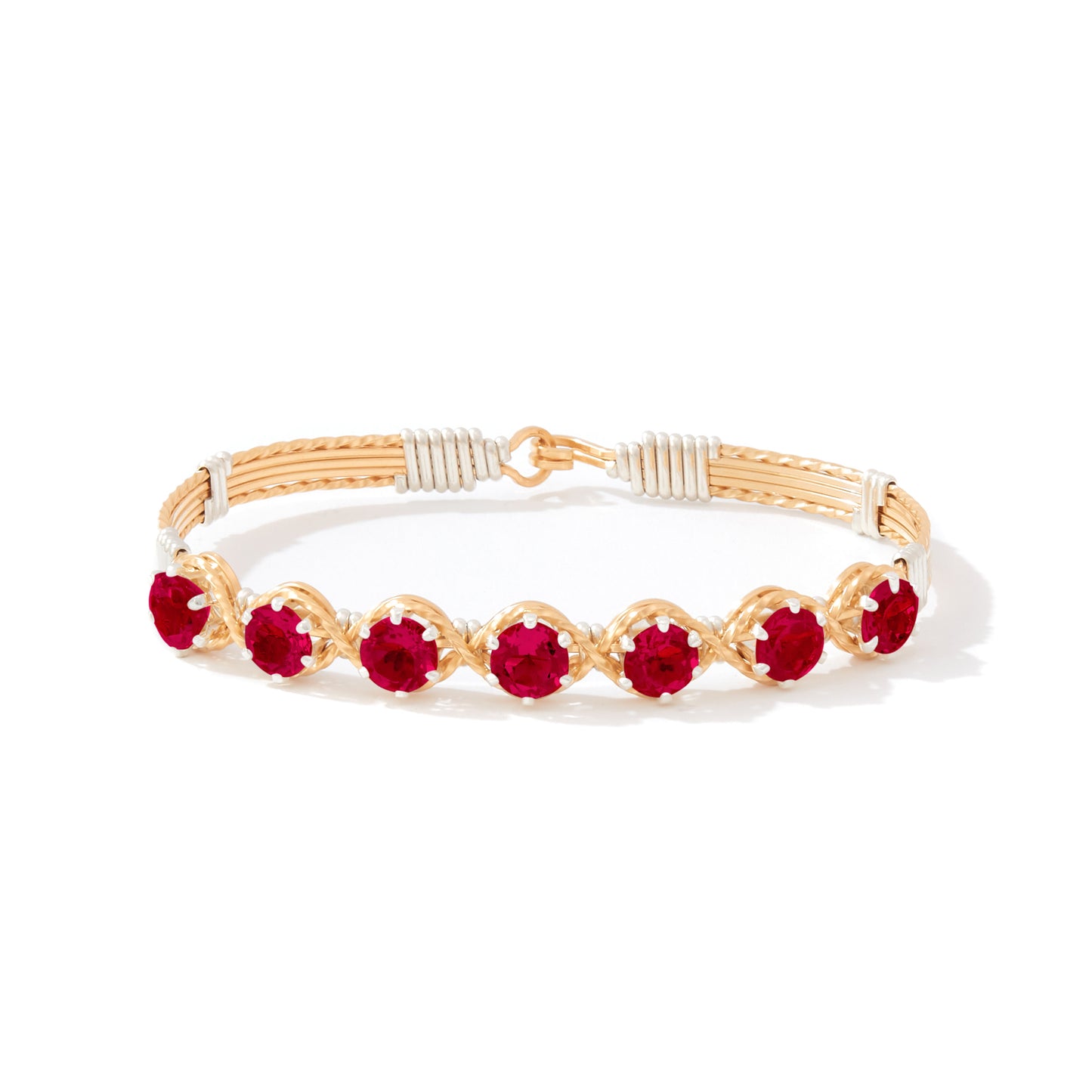 Dawn Bracelet in 14K Gold Artist Wire with Silver Wraps