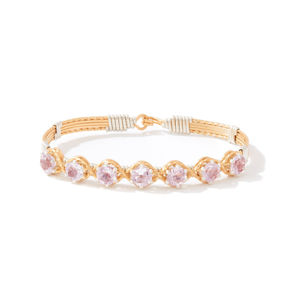 Dawn Bracelet in 14K Gold Artist Wire with Silver Wraps