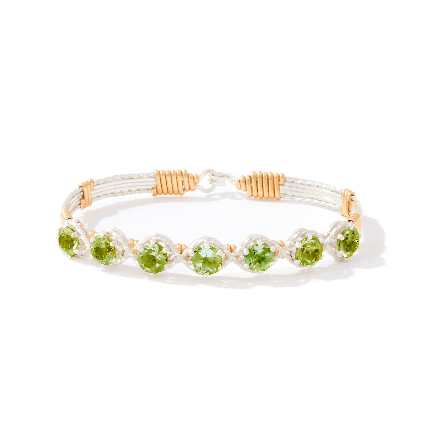 Dawn Bracelet in Sterling Silver with 14k Gold Artist Wire Wraps