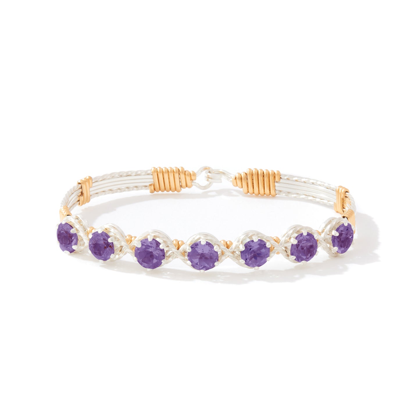 Dawn Bracelet in Sterling Silver with 14k Gold Artist Wire Wraps