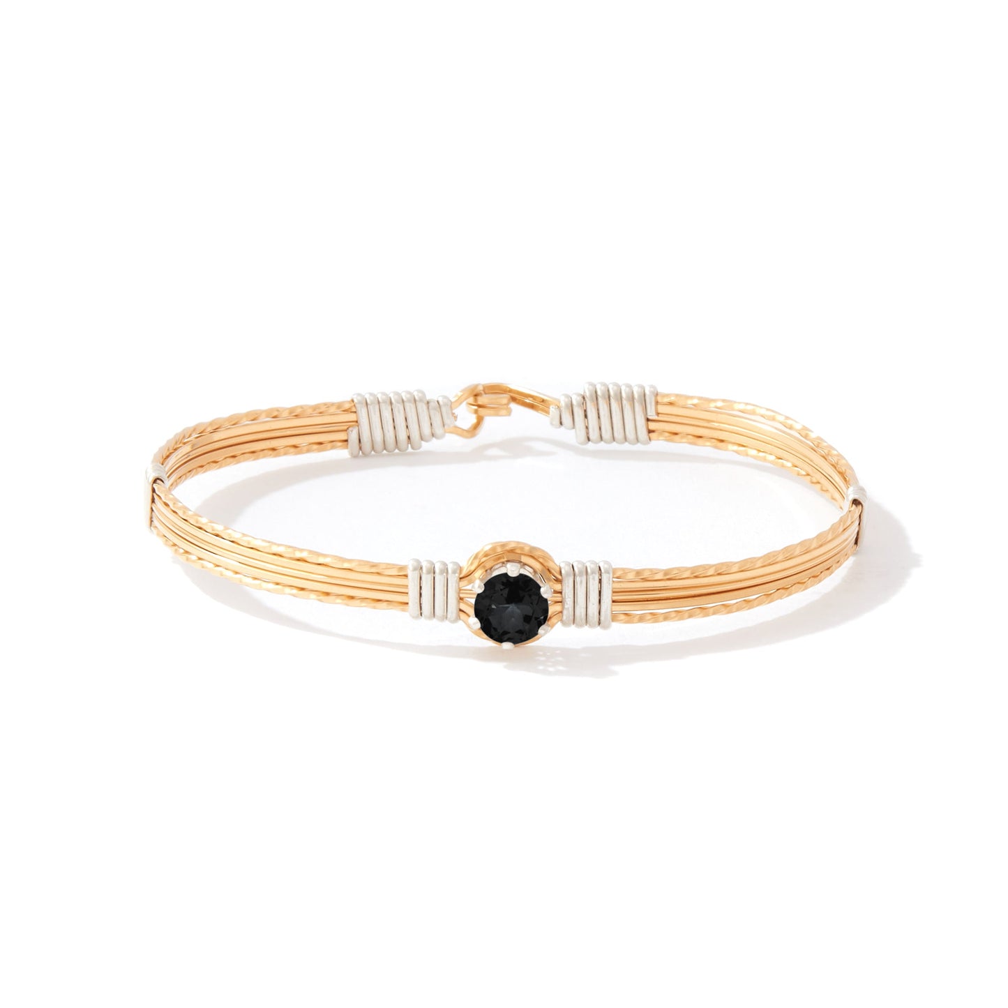 Shining Star Bracelet in 14K Gold Artist Wire with Silver Wraps
