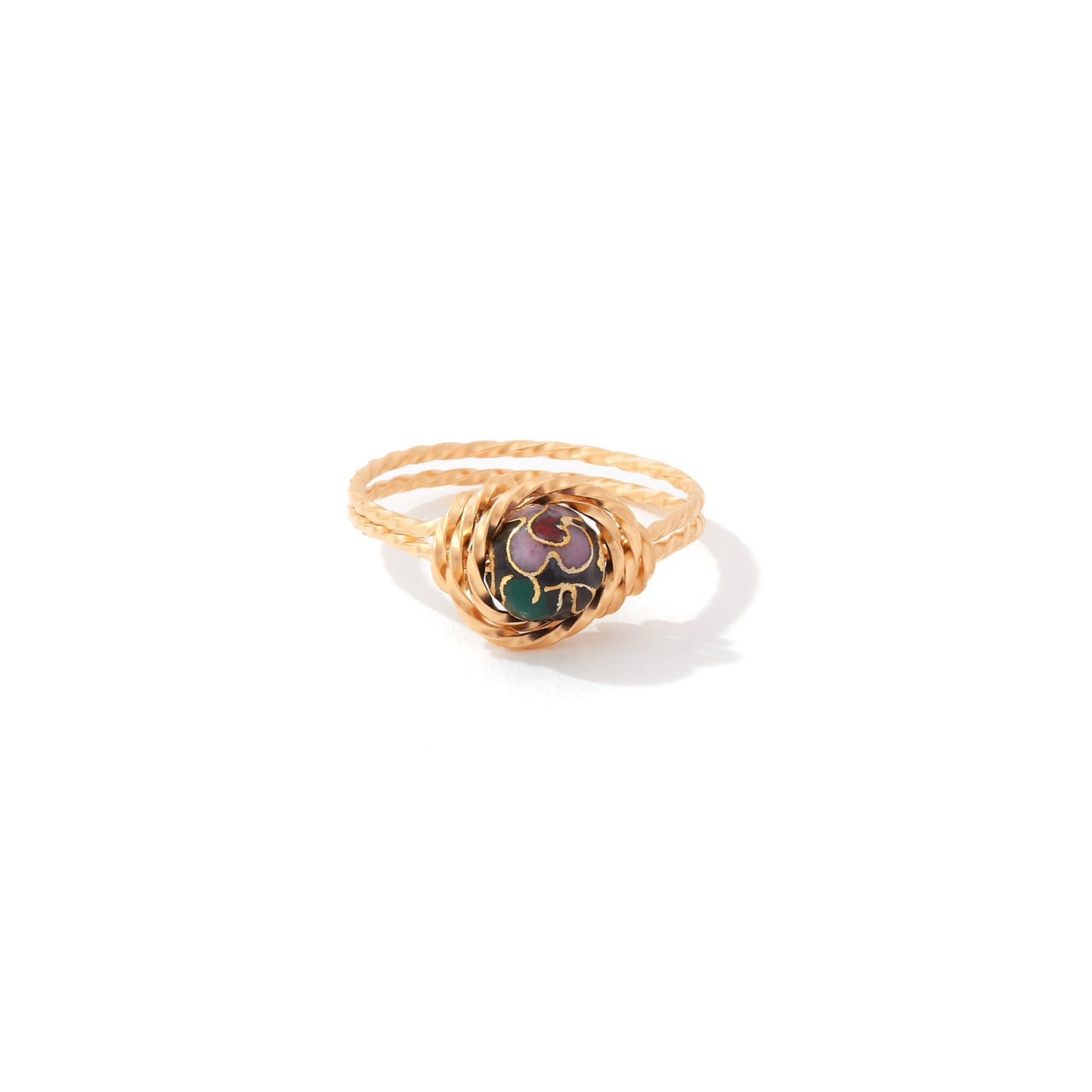 Cloisonne Ring 14k Gold Artist Wire