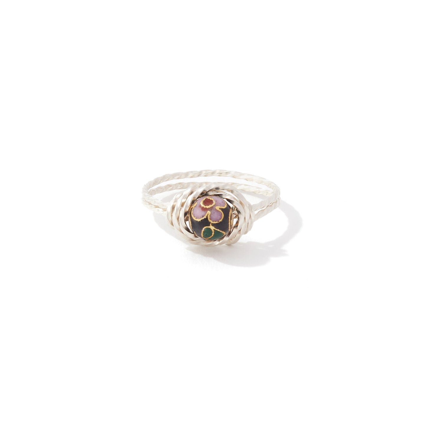 Cloisonne Ring Sterling Silver
