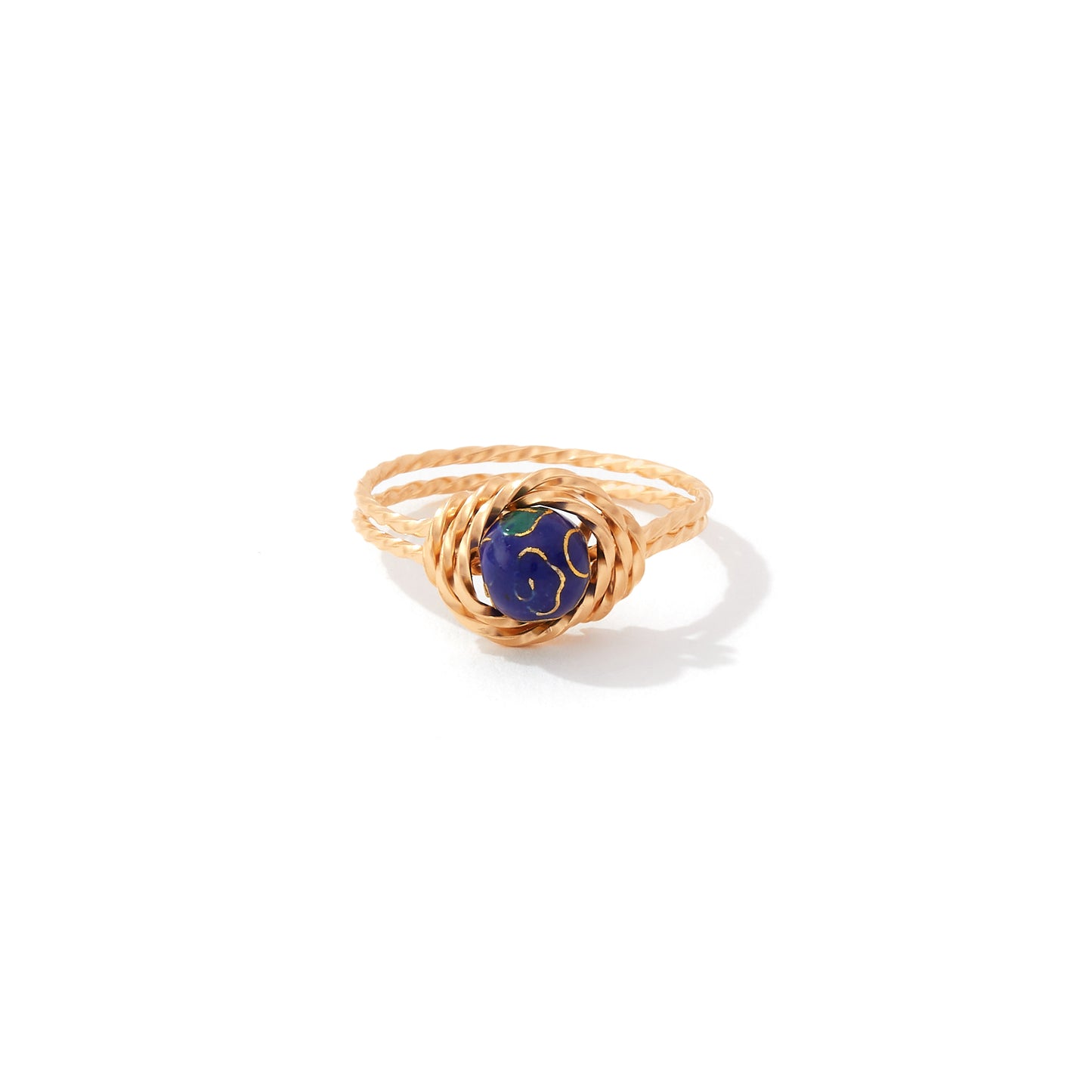 Cloisonne Ring 14k Gold Artist Wire