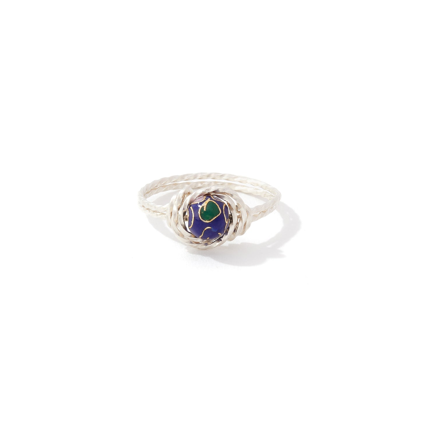 Cloisonne Ring Sterling Silver