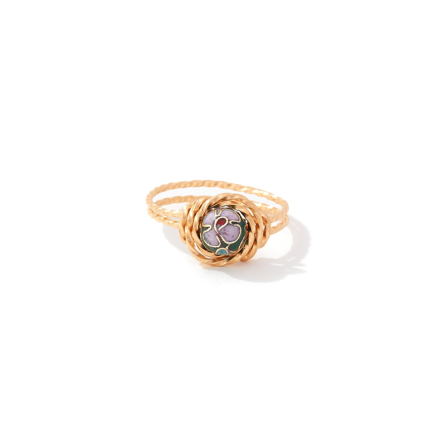 Cloisonne Ring 14k Gold Artist Wire