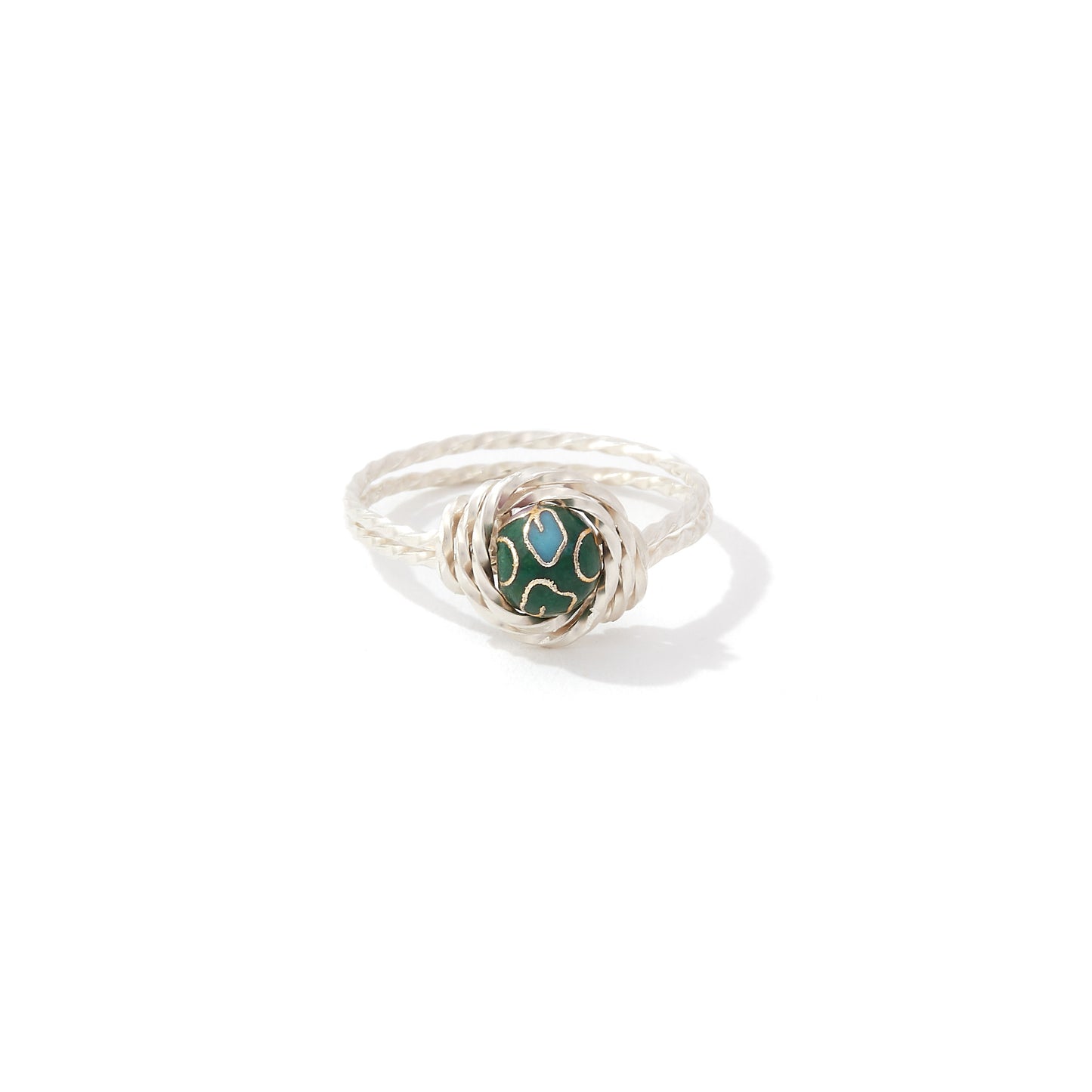 Cloisonne Ring Sterling Silver