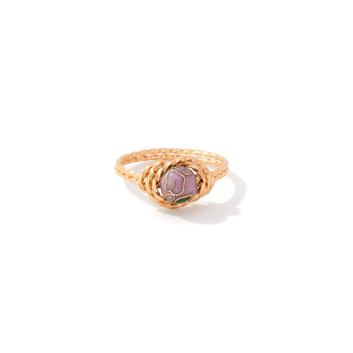 Cloisonne Ring 14k Gold Artist Wire