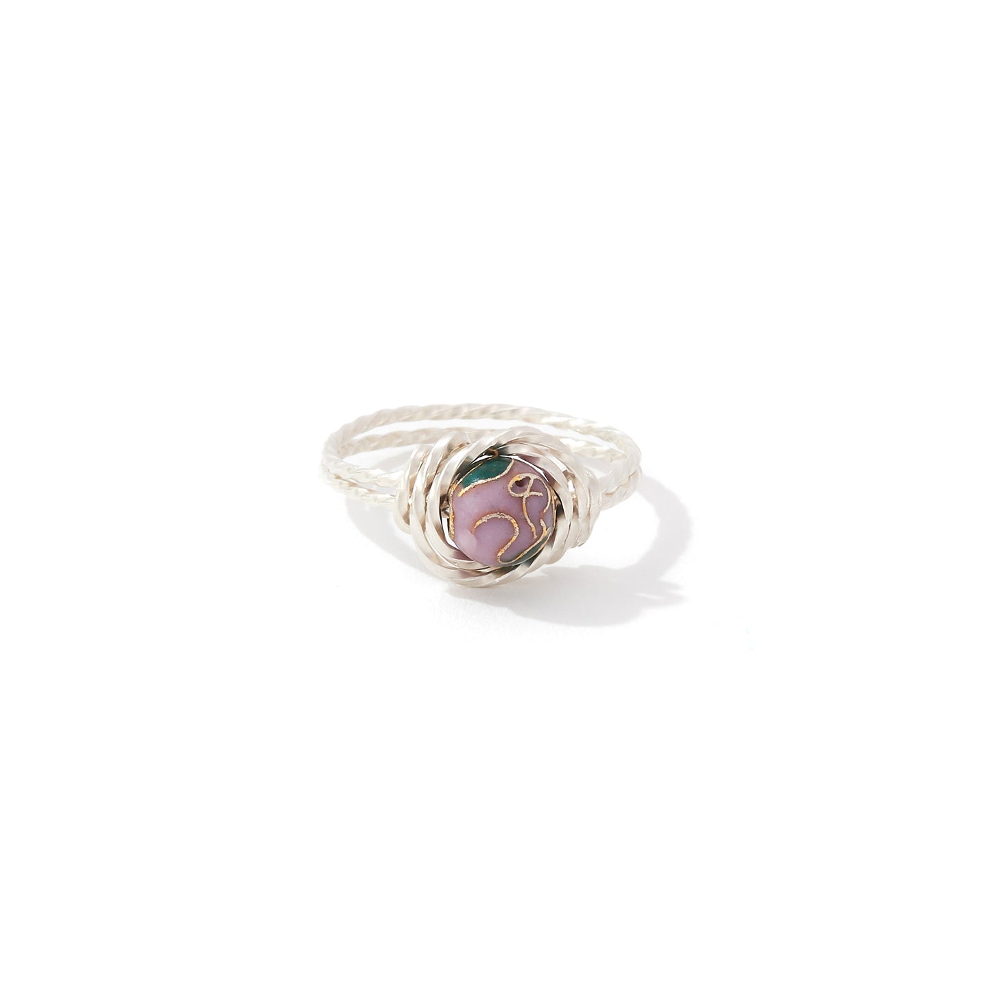 Cloisonne Ring Sterling Silver