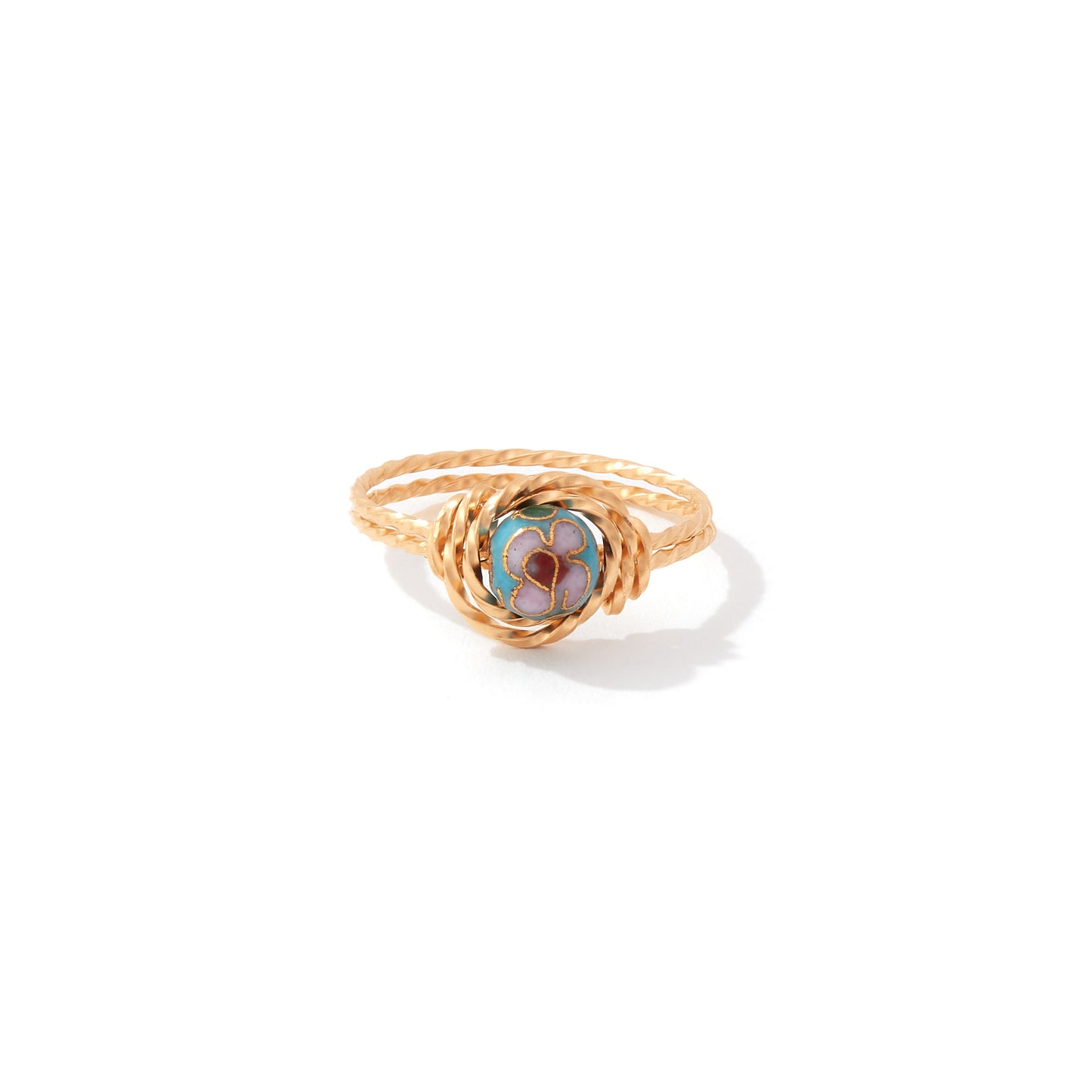 Cloisonne Ring 14k Gold Artist Wire