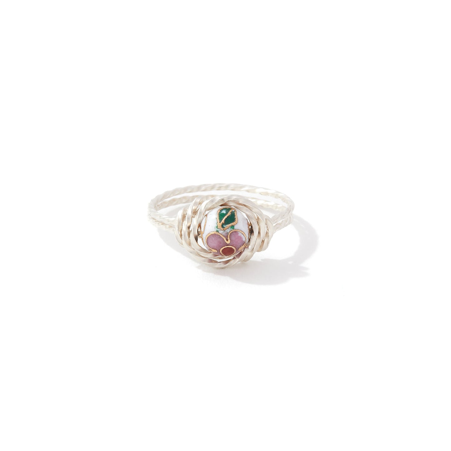 Cloisonne Ring Sterling Silver