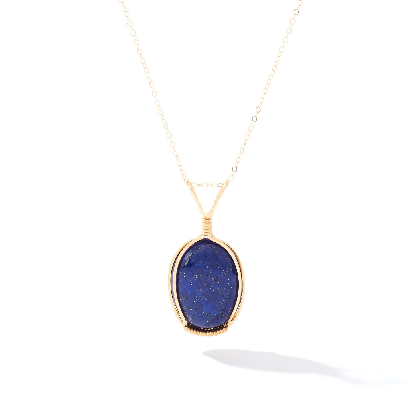 Semi-Precious Cabochon Pendant 14K Gold Artist Wire