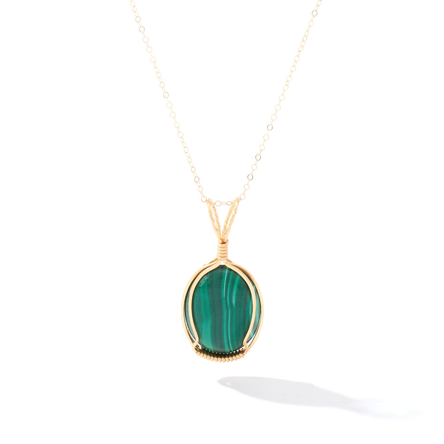 Semi-Precious Cabochon Pendant 14K Gold Artist Wire