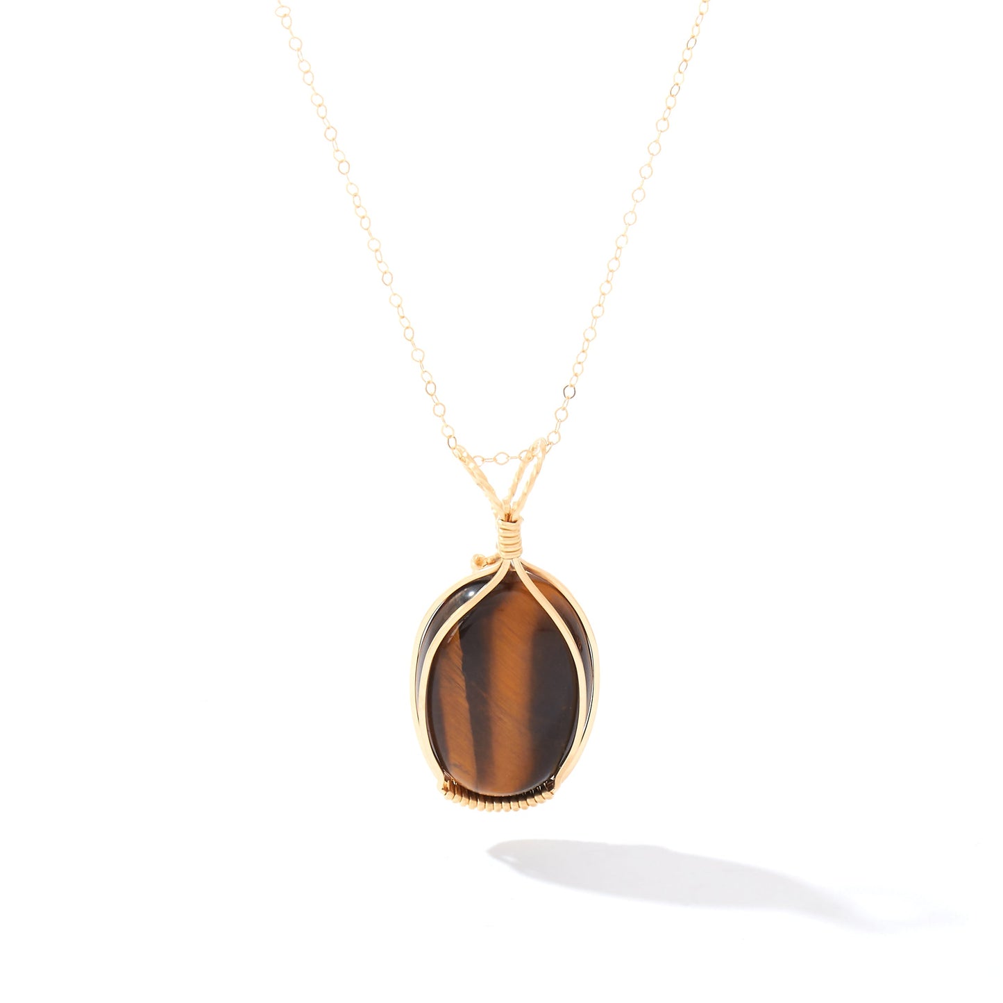 Semi-Precious Cabochon Pendant 14K Gold Artist Wire