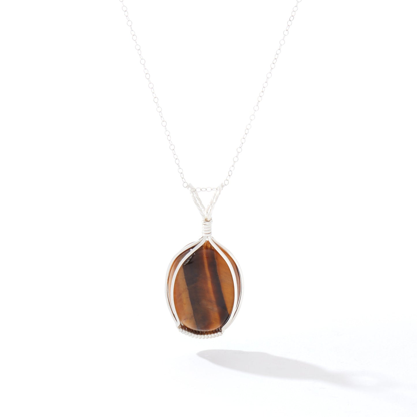 Semi-Precious Cabochon Pendant Sterling Silver