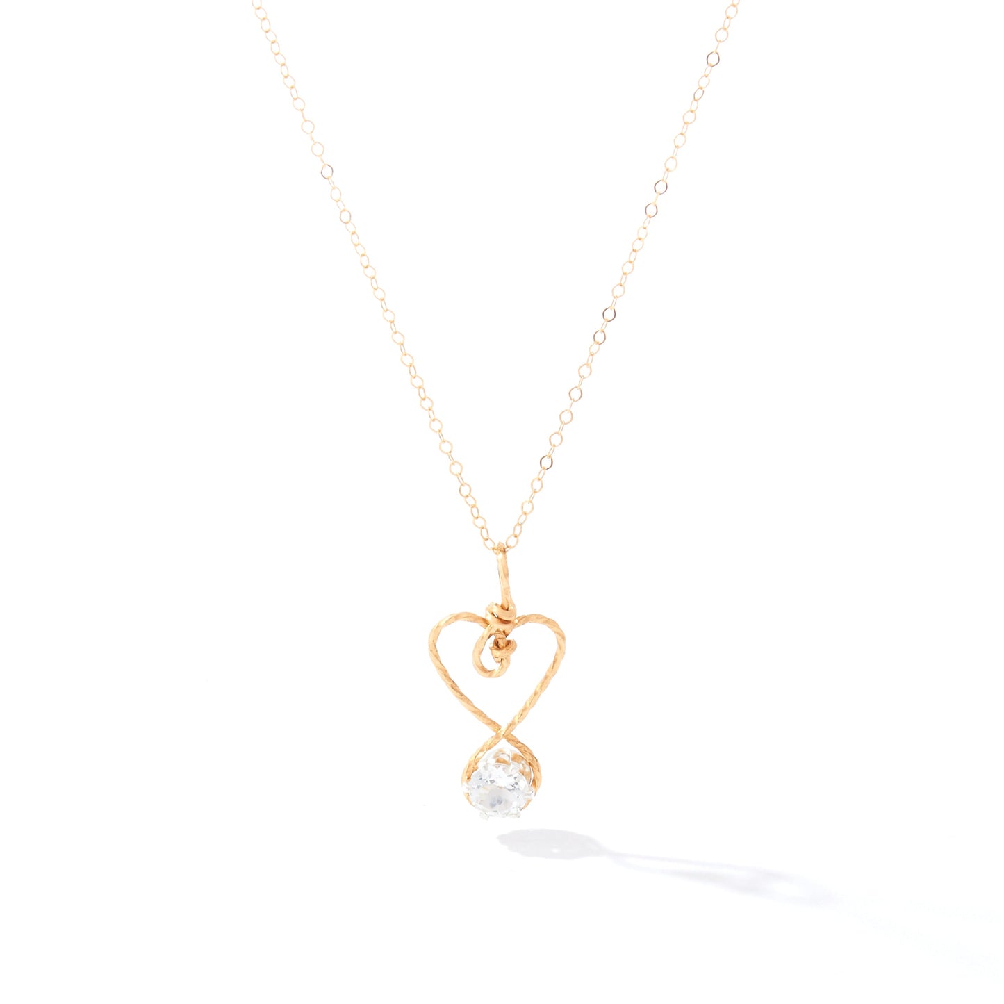 Hold My Heart Pendant in 14k Gold Artist Wire