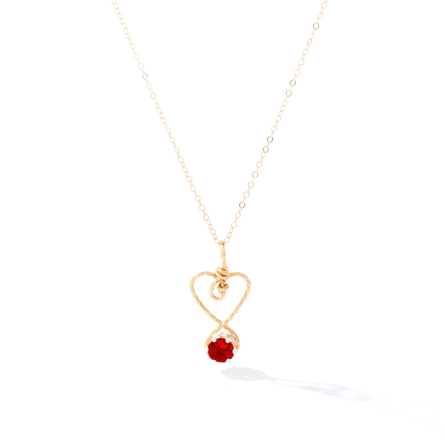 Hold My Heart Pendant in 14k Gold Artist Wire