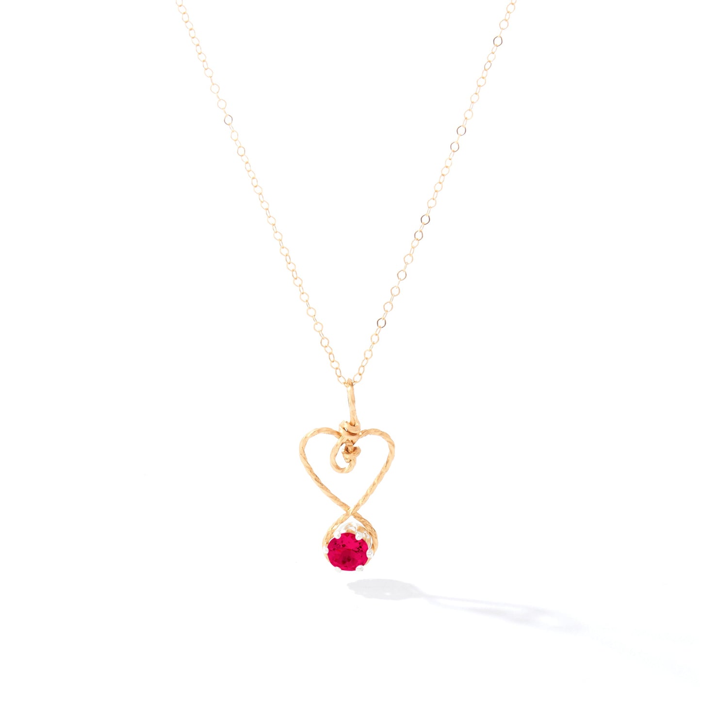 Hold My Heart Pendant in 14k Gold Artist Wire