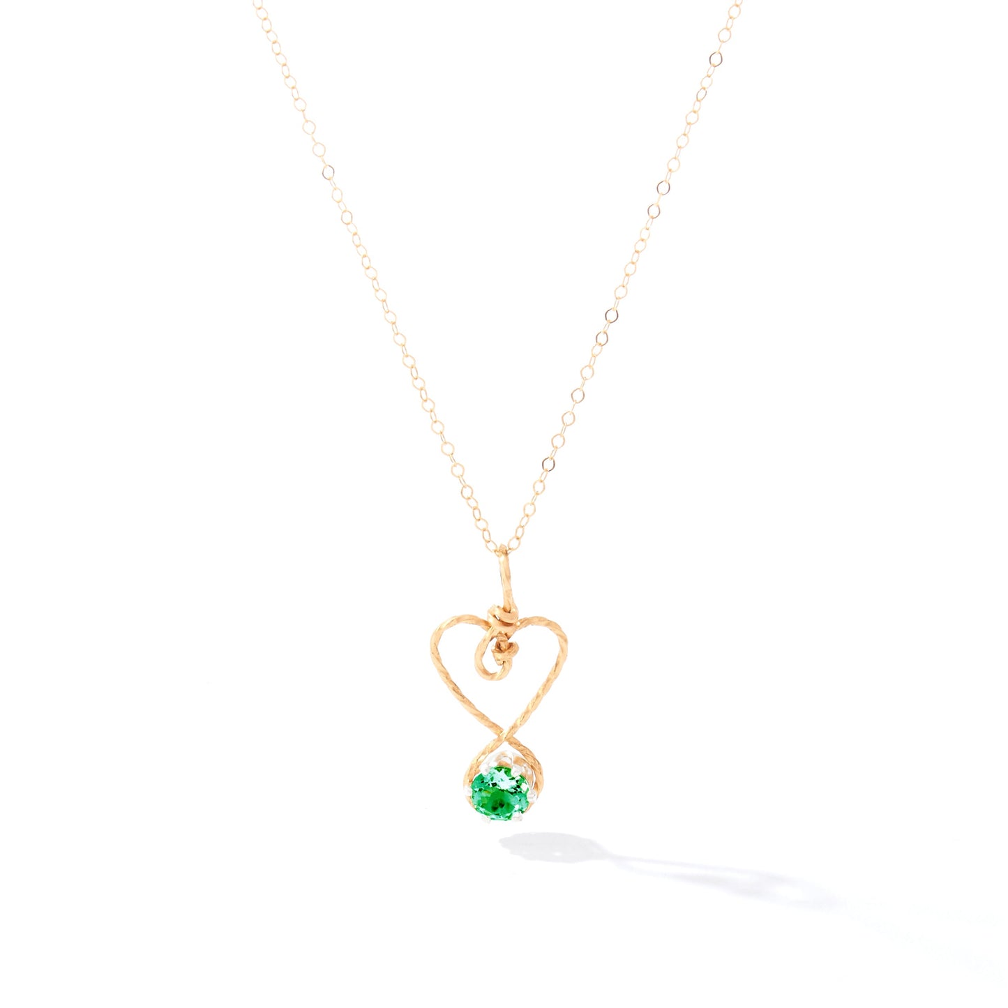 Hold My Heart Pendant in 14k Gold Artist Wire