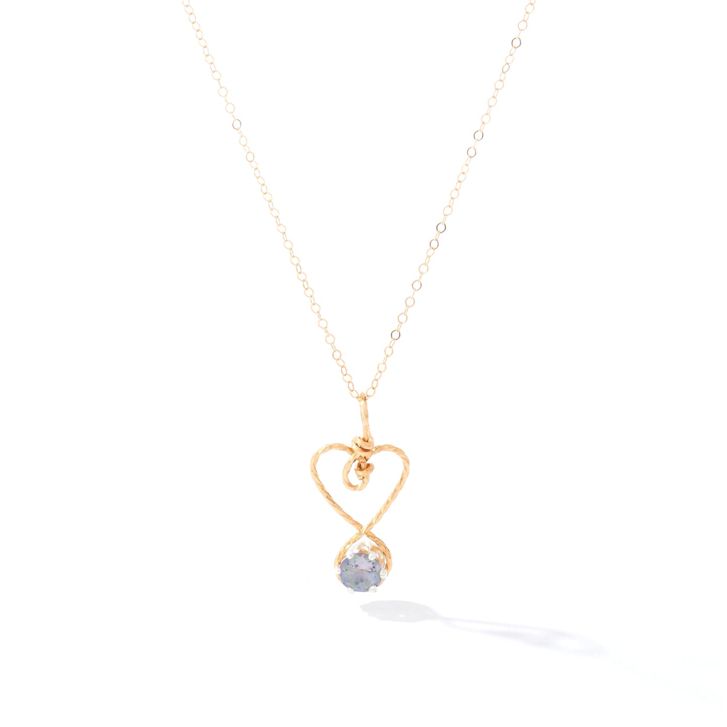 Hold My Heart Pendant in 14k Gold Artist Wire
