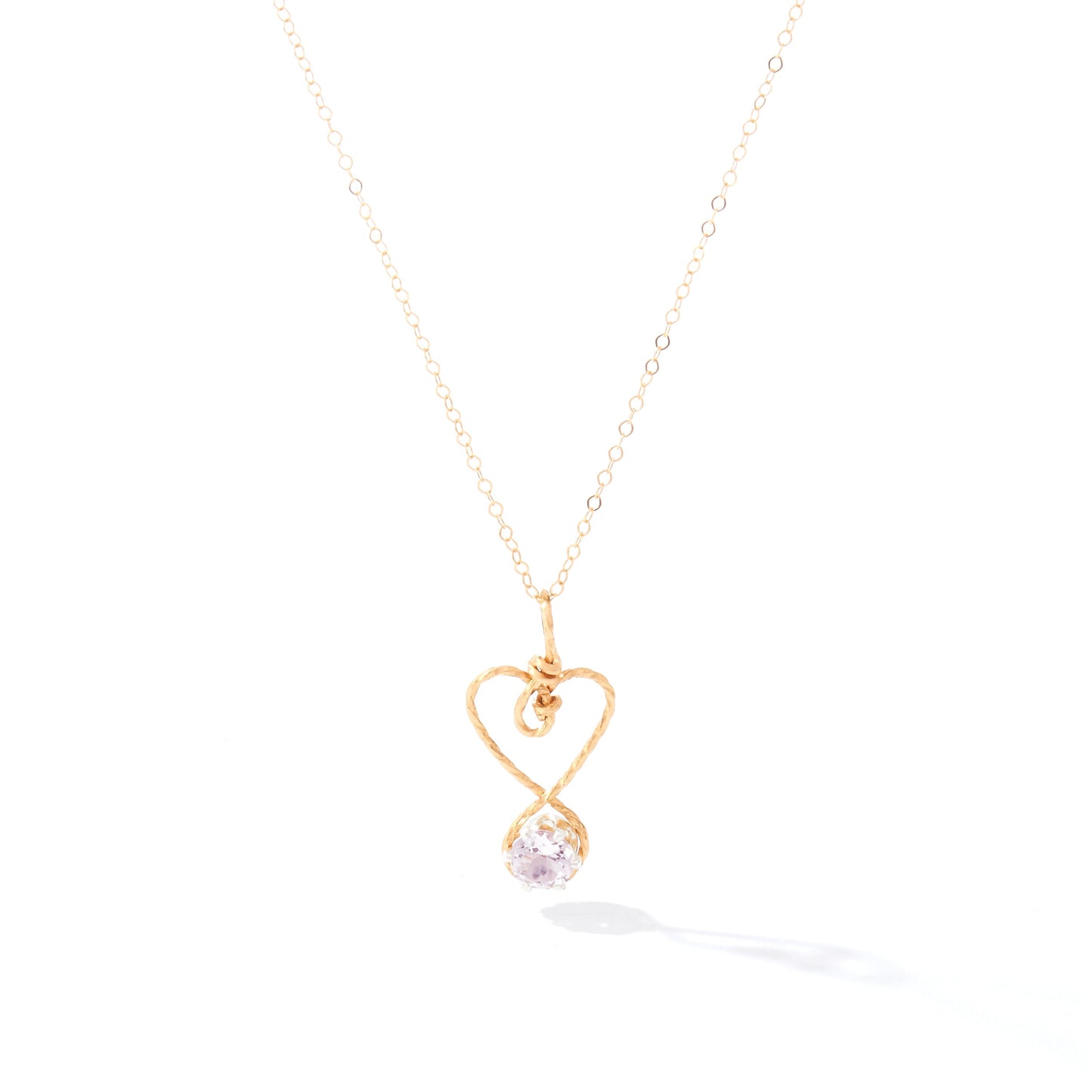 Hold My Heart Pendant in 14k Gold Artist Wire