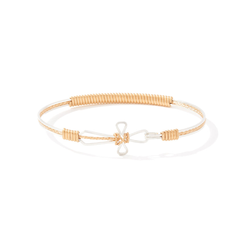 Believe Bracelet | Sterling Silver and 14K Gold Artist Wire | Ronaldo Designer Jewelry