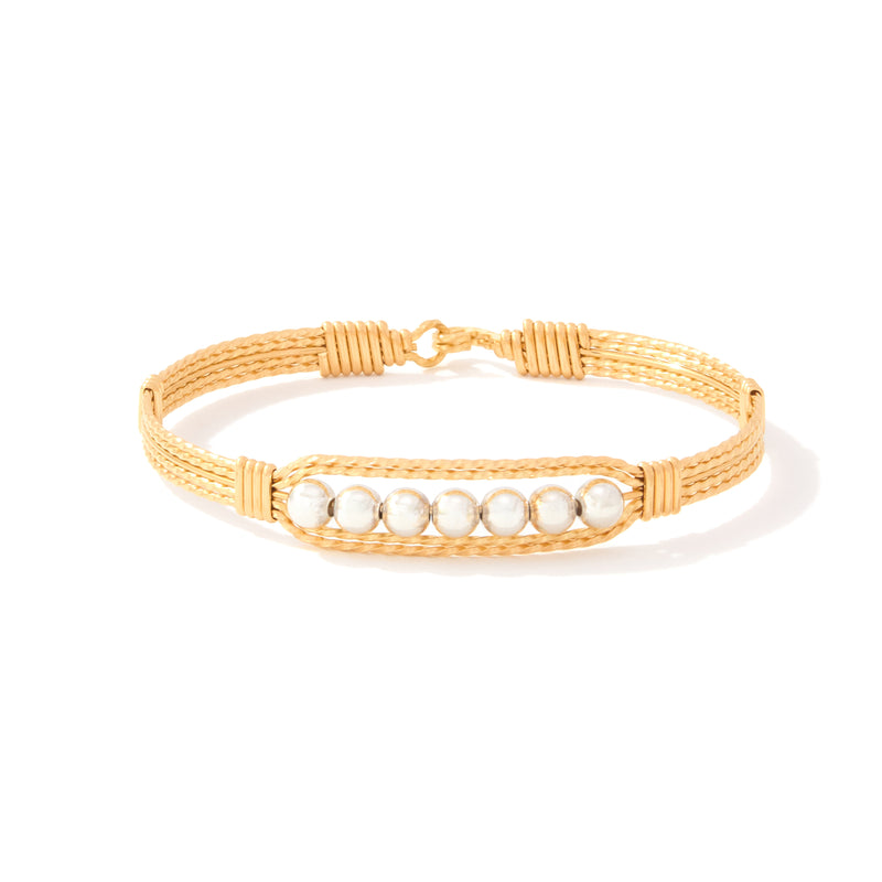 Answered Prayers Bracelet | 14K Gold Artist Wire and Sterling Silver Beads | Ronaldo Designer Jewelry